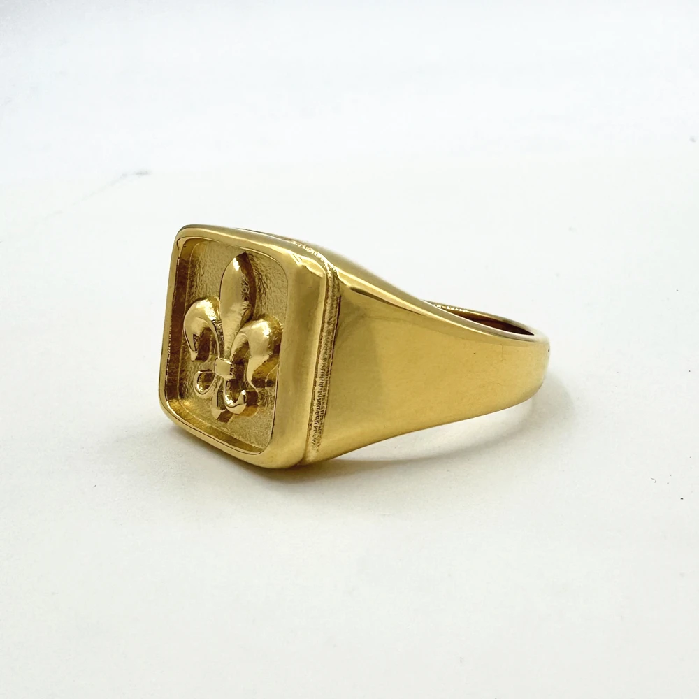 New Iris Flower Solid Ring 316L Stainless Steel Jewelry Punk Polishing Spear Ring Size 6-12