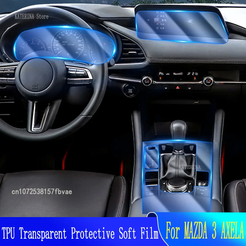 

For MAZDA 3 AXELA(2020-2022)TPU Car Interior Gear Dashboard Protective Film Transparent Accessories