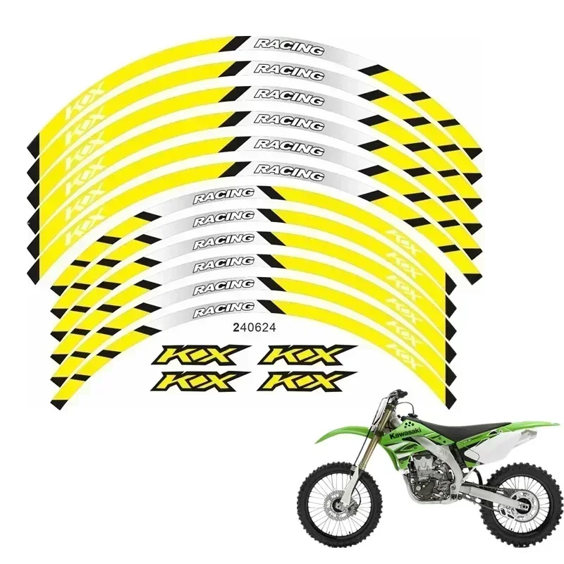 

For Kawasaki KX 450 250 250F 450F 85 125 100 50 550 60 65 80 85 Motor Parts Contour Wheel Decoration Decal Sticker - F