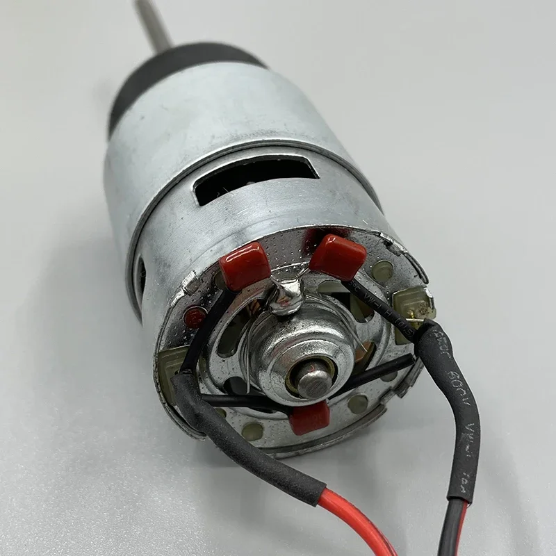 Mały RS-755 silnik elektryczny o dużej mocy 12V 12.5V 7000RPM duży moment obrotowy 87mm silnik długi wał z wentylatorem DIY łódź rybacka