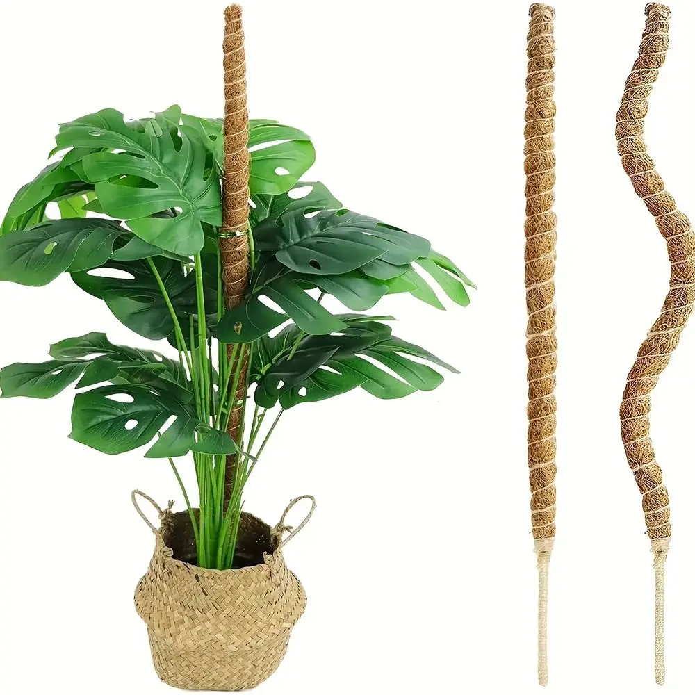 1Pcs Coconut Shell Moss Palm Cane Coir Totem Poles Stretch Bendable Plant Climbing Frame Gardening Coconut Rod 60/110cm