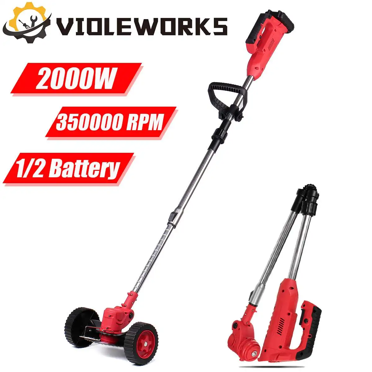 Corta-relvas Elétrico sem Fio 2000w 35000rpm Corta-relvas Ferramenta de Jardim Baterias Recarregáveis de 6000mah