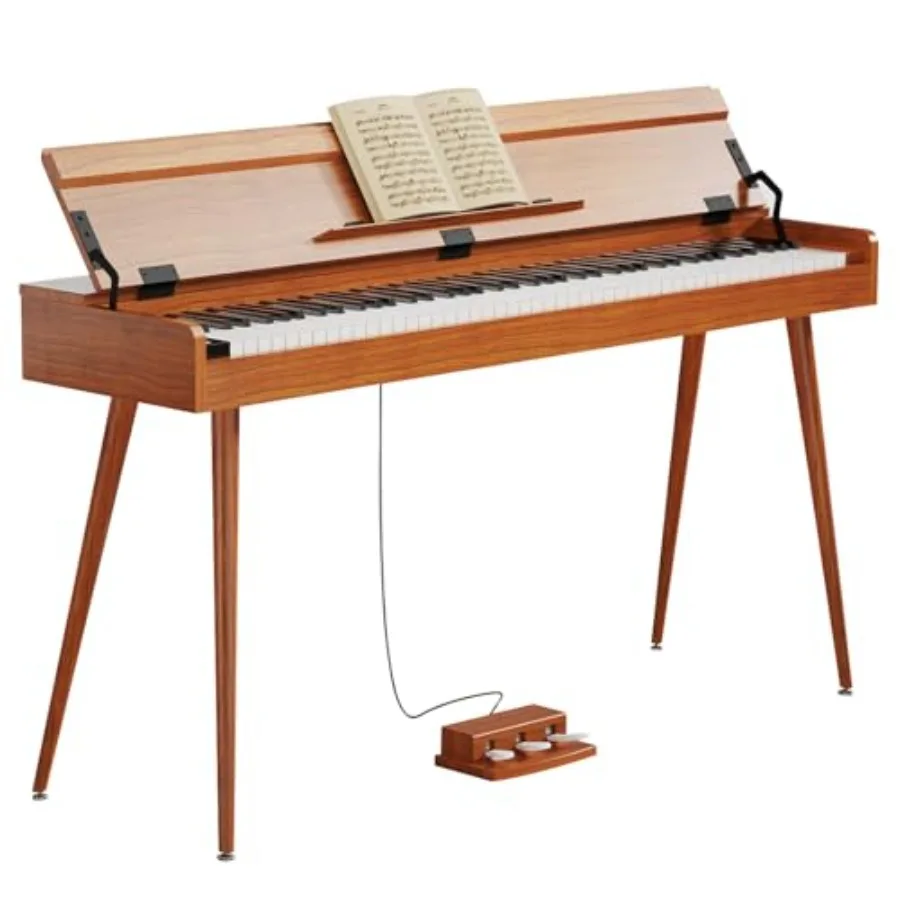 Piano digital de 88 teclas con teclado contrapesado, tamaño completo, acción de martillo progresiva, piano eléctrico para principiantes con estuche para partituras.