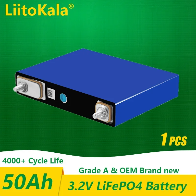 1-2PCS LiitoKala 3.2V 100Ah 105Ah 30Ah 50Ah Lifepo4 Battery 12V 24V 48V Electric RV Golf Car Outdoor Solar Energy Rechargeable