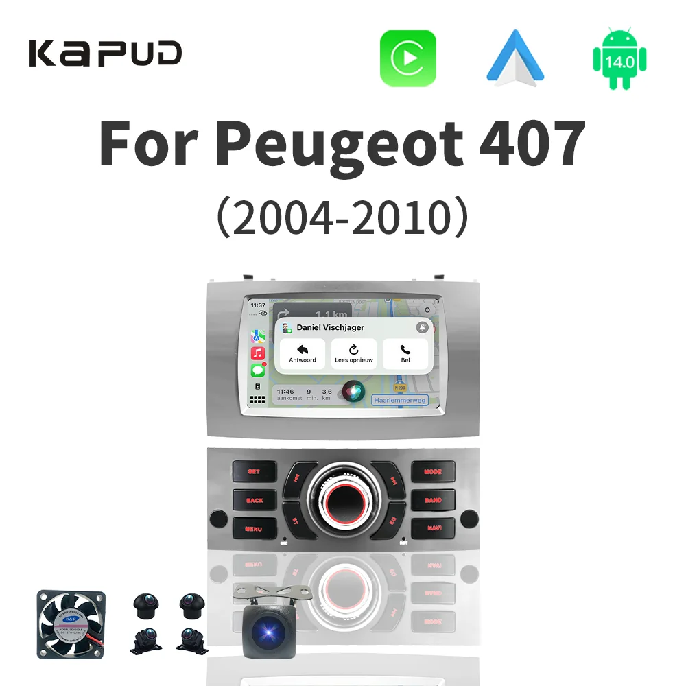Автомобильное мультимедийное радио Android 14, для Peugeot 407 2004-2010, беспроводная автомобильная автоматическая навигация CarPlay BT 2DIN DSP SWC GPS 360 DSP 4G WIFI