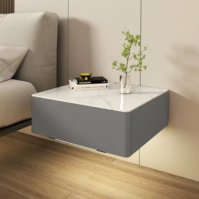 

Suspended bedside table Smart charging Suspended bedroom with light Bedside locker