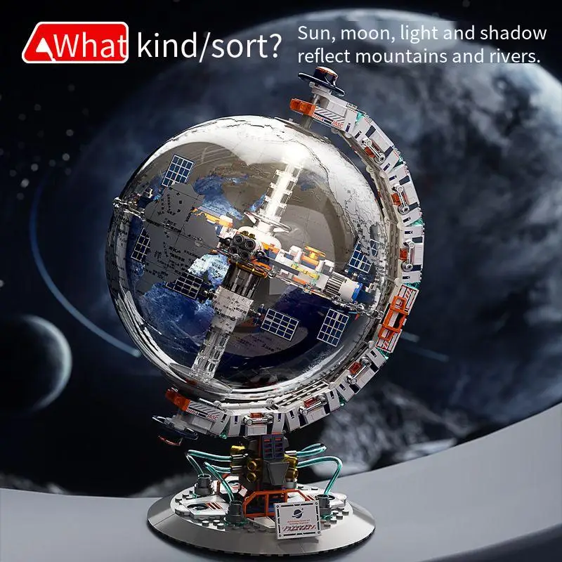 우주 탐험 시리즈 항공 지구본 지도 빌딩 블록 모델 우주 정거장 건설 블록 어린이 키트 장난감