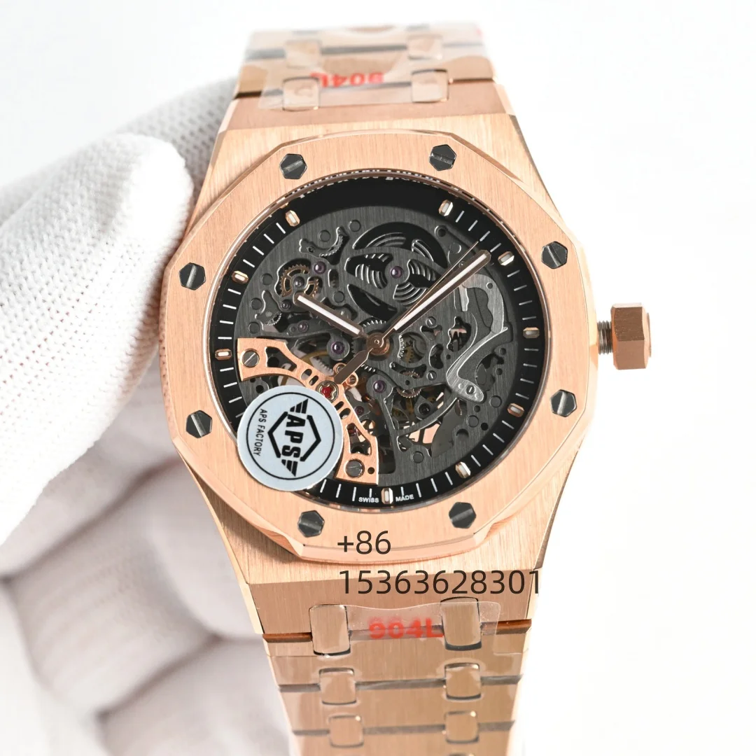 

Мужские механические часы Customized APS Factory Double Cycloid Hollow Out 41mm 15407 из стали 904L, роскошные, водонепроницаемые