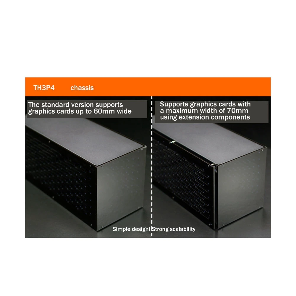 1 peça caixa de docking station atx para hunderbolt 3/4 caixa de expansão de placa gráfica para fonte de alimentação atx