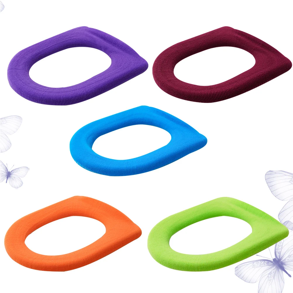 5 قطعة غطاء مقعد المرحاض على شكل حرف O لينة دافئة دائم الملونة منصات مقعد المرحاض للمنزل الحمام ديكور بيديت التبعي #6