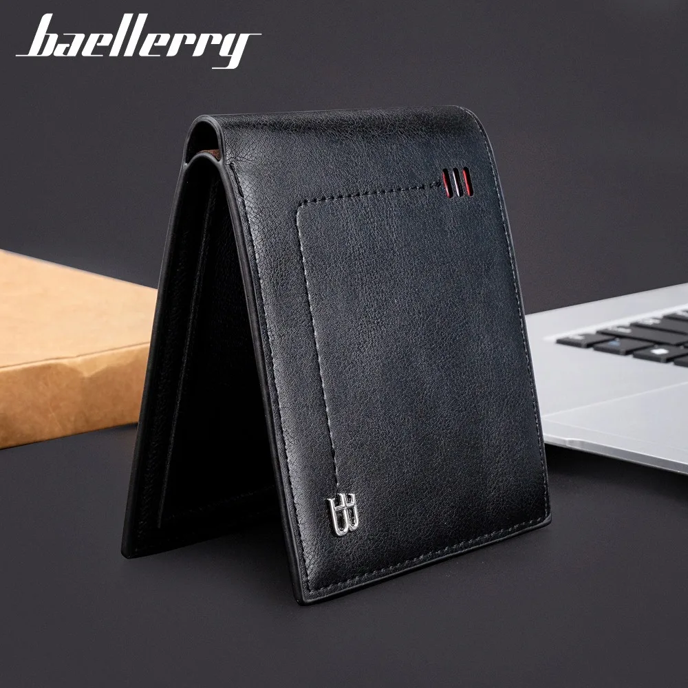 Baellerry Professional Slim Wallet Quick ID Window Zipper Closure Premium PU Leather Executive Gift Set