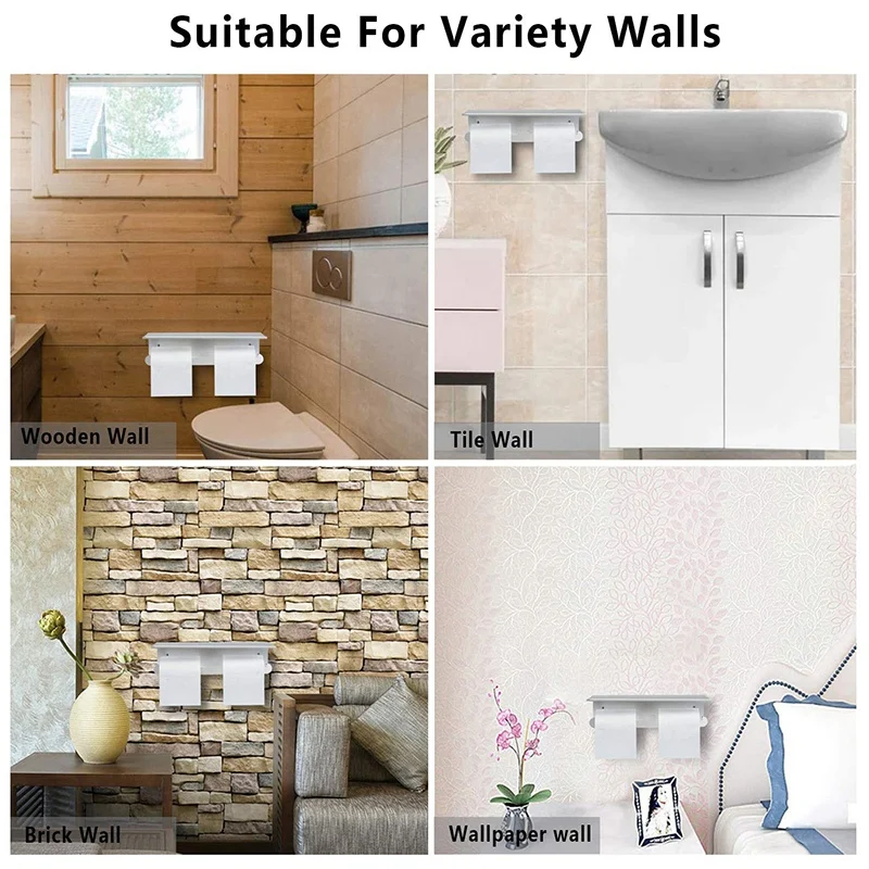 

F-F Toilet Roll Holder-Wall Mounted Toilet Roll Holders With Double Rolls For All Kinds Of Toilet Paper, Shelf