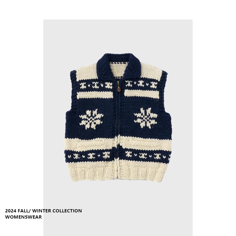 

Forever 2 Korean Sle Color Blo Fair Isle Pattern Knitted Vest Layering Soft Faionable Bal Sweater Commute Wear