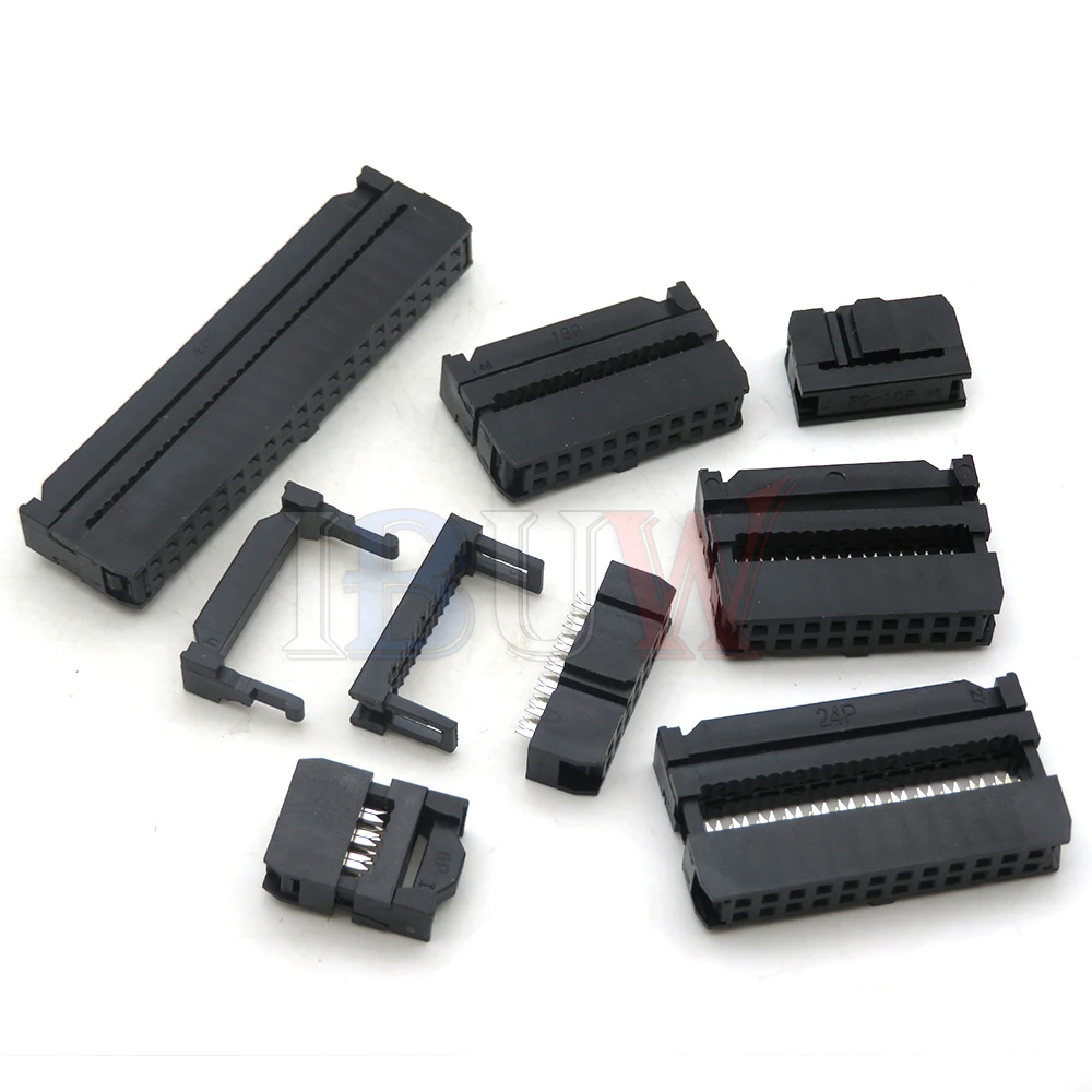 10 قطعة FC 6P 8P 10P 12P 8/10/12/14/16/18/20/24/26/30/34/40/50 دبوس 2.54 مللي متر الملعب الإناث IDC موصل مقبس الشريط كابلات الموصلات #3