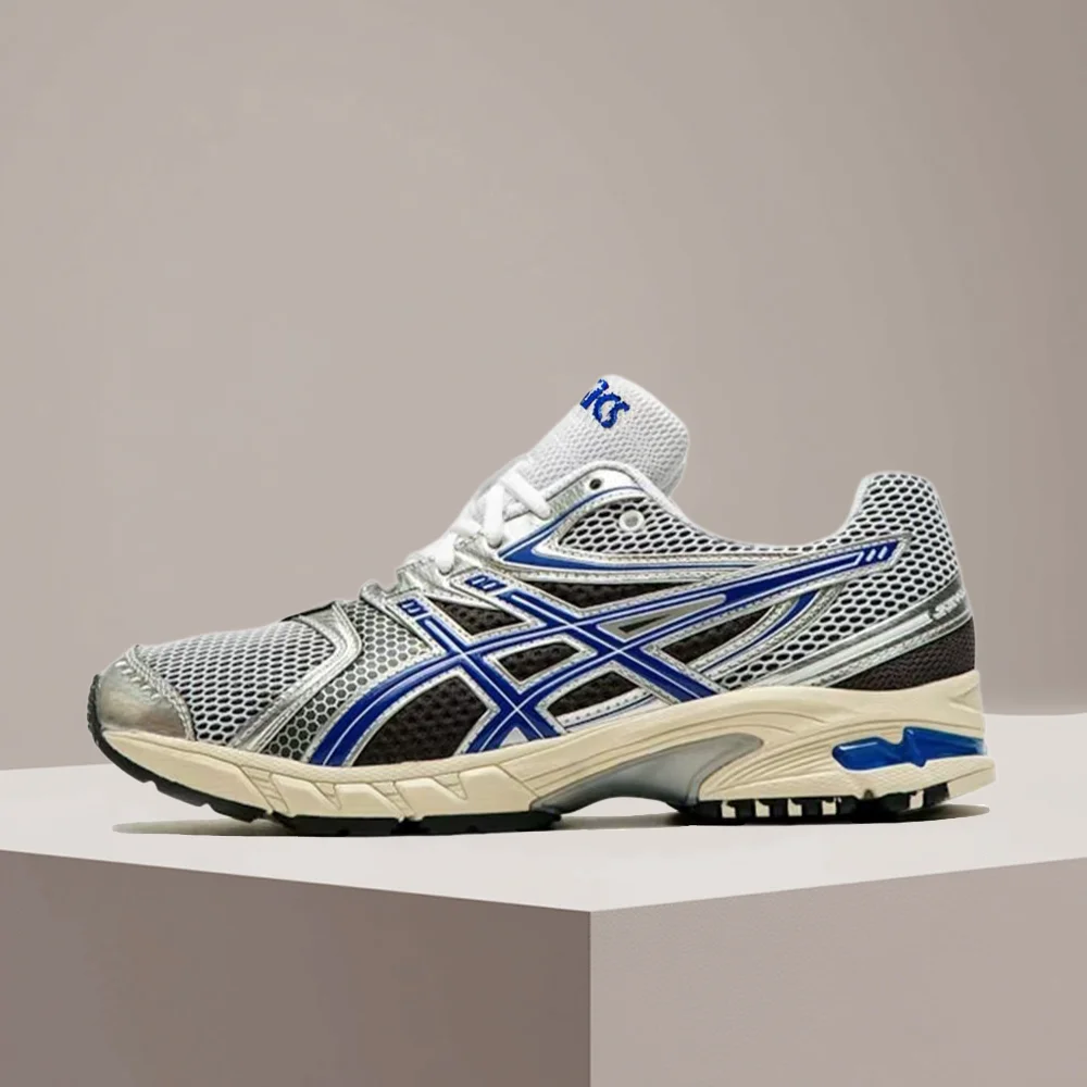 Кроссовки для бега ASICS Gel-DS Trainer 14 Low-Top, серо-серебристо-синие, комфортные, универсальные, прочные, для мужчин и женщин, артикул 1203A607-103