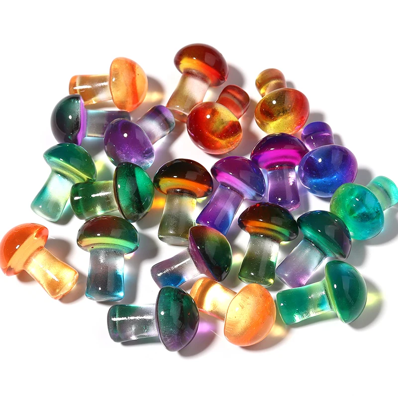 5pcs/lot 22x16mm Lampwork Mushroom Beads Furnishing Articles Colorful Glass For Jewelry Making Accessories Wholesale