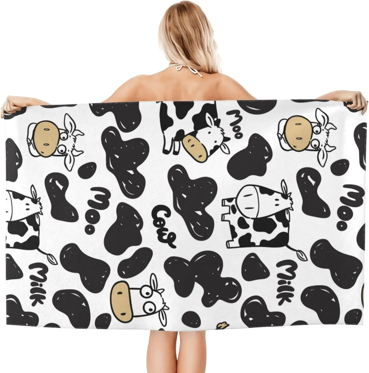 Cute cow pattern Beach Towel for Family stuff friends Gifts Quick-Dry Towel For Bath Yoga Tourism Beach GYM Camping Swimming