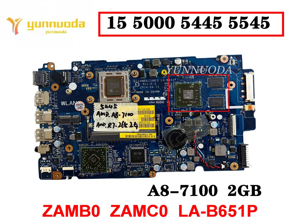 Original For Inspiron 15 5000 5445 5545 Laptop  Motherboard ZAMB0  ZAMC0  LA-B651P Tested Good Free Shipping