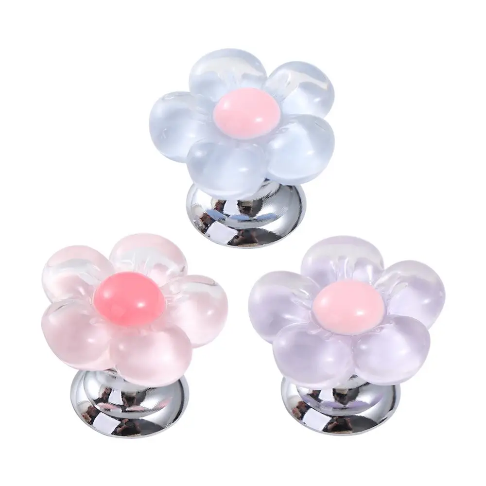 Self-Adhesive Toilet Tank Button Flower Shape Nail Protector Toilet Presser Resin Labor-saving Water Press Flush Button