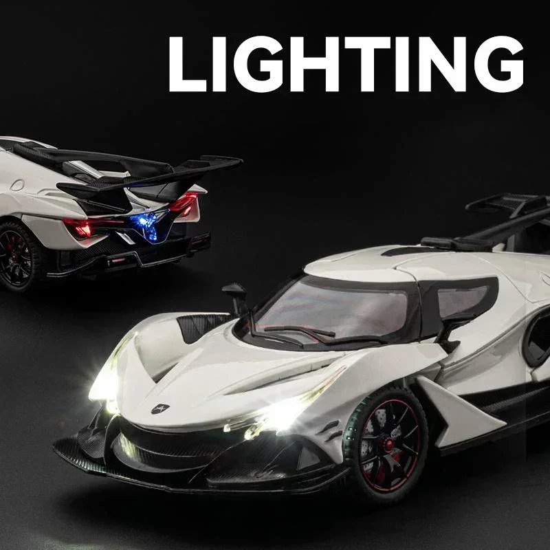 1:2 Apollo IE supercar Intensa Emozione Alloy Car Diecasts & Toy Vehicles Car Model Sound and light Pull back Car Toys For Gifts