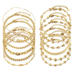 DoreenBeads Stainless Steel Anklet Gold Color For Women Beach Foot Leg Chain Ankle Bracelets Jewelry Gift 22.5cm-23.5cm, 1 Piece
