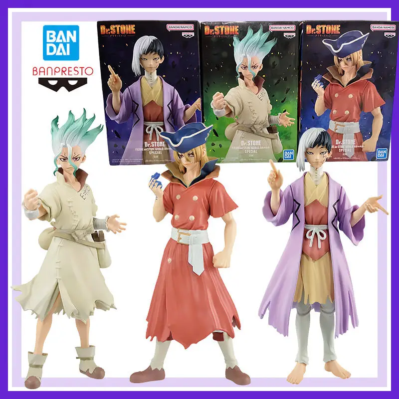

Original Bandai Banpresto Dr.stone Figure of Stone World Ishigami Senku Asagiri Gen Ryusui Nanami Anime Action Figures Model Toy