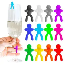 Funny Cool Wine Beer Glasses Recognizer Party Dedicated Suction Cup Wine Glass Silicone Label Marker Kitchen Bar Accessories