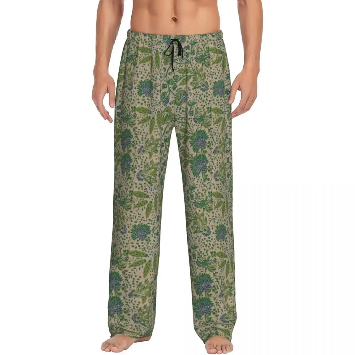 

Винтажные пижамные штаны William Morris с индивидуальным принтом для мужчин, одежда для сна, низ с карманами