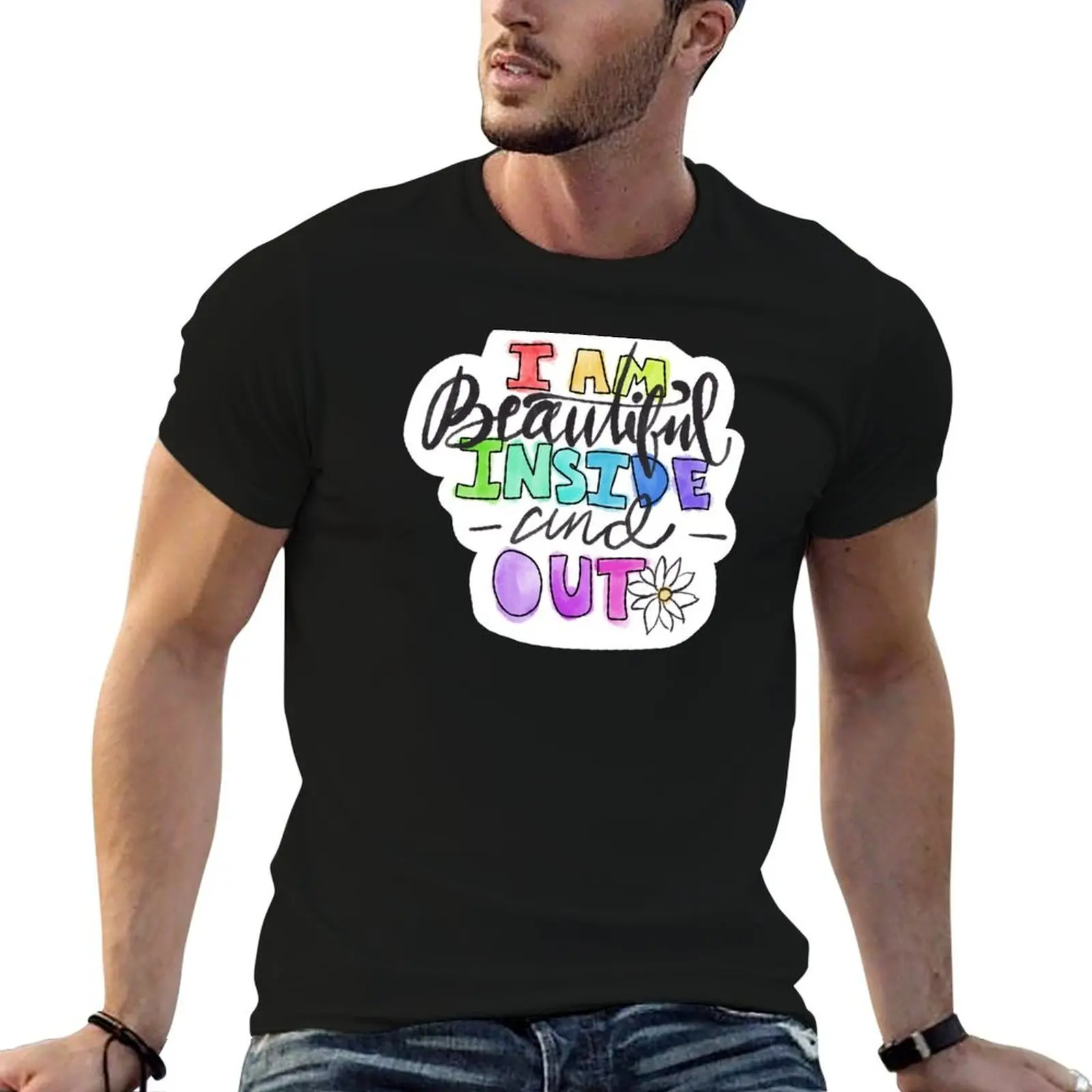 Beautiful Inside & Out T-Shirt blue archive sports fans mens white t shirts