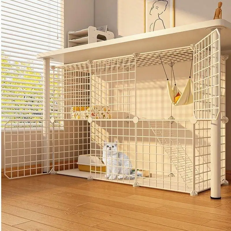 

Клетка-вилла для домашних животных, для использования в помещении, с большим свободным пространством, для маленьких и средних животных, с домиком-шкафом, зоотовары