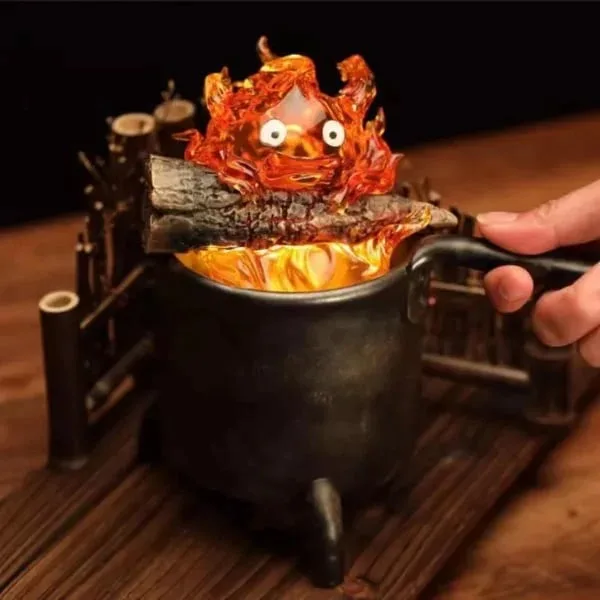 Cartoon Calcifer Objects Lamp Cartoon Anime 12cm Candle Desktop Action Figures Model Statue Pvc Model Collection Ornament Toys