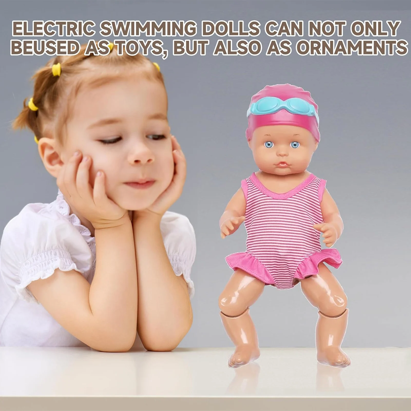 Waterproof Swimmer Doll Parent-Child Interactive Waterproof Swimming Baby Doll for Outdoor Swimming Pool Accessories B88