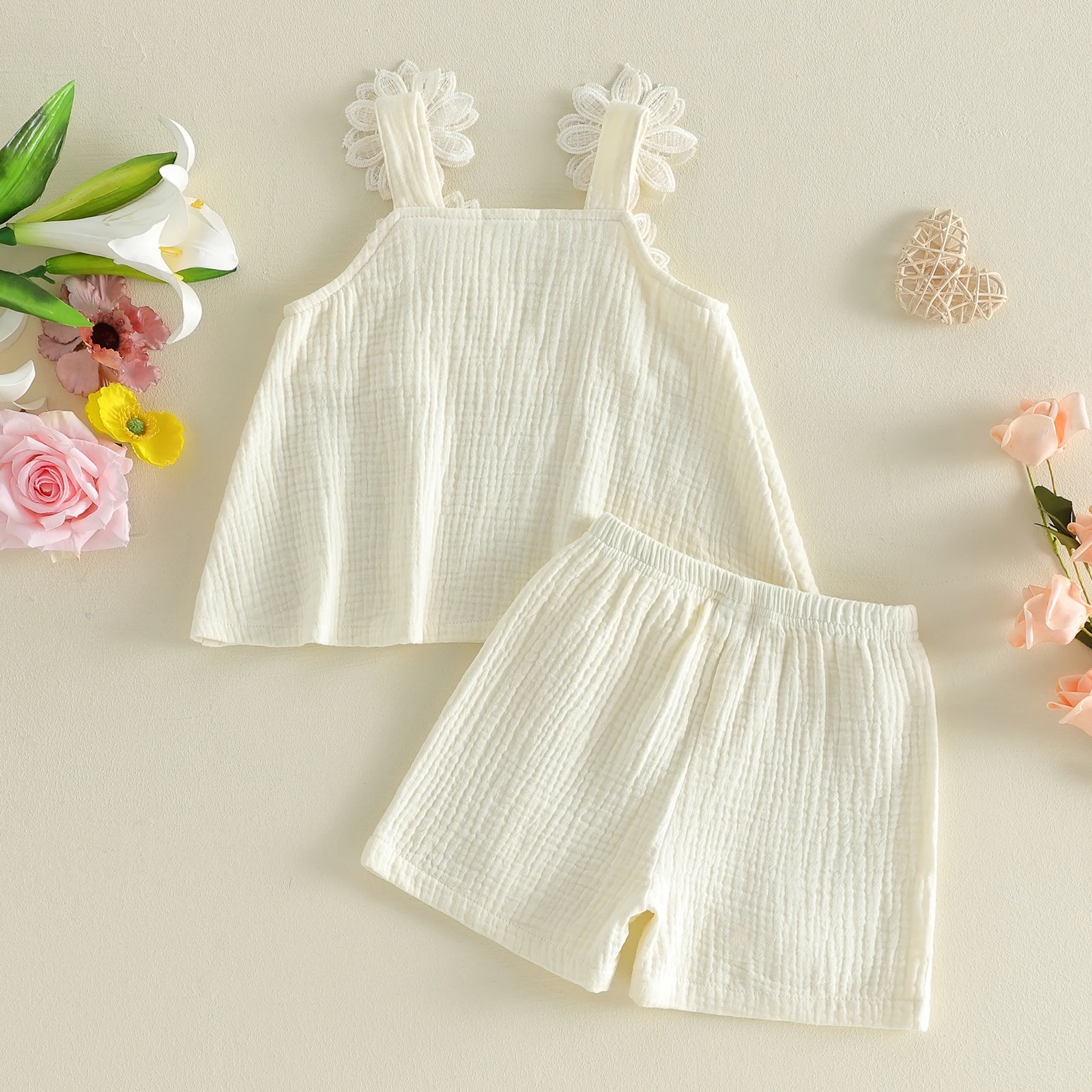 Flower Baby Girl Shorts Set 3