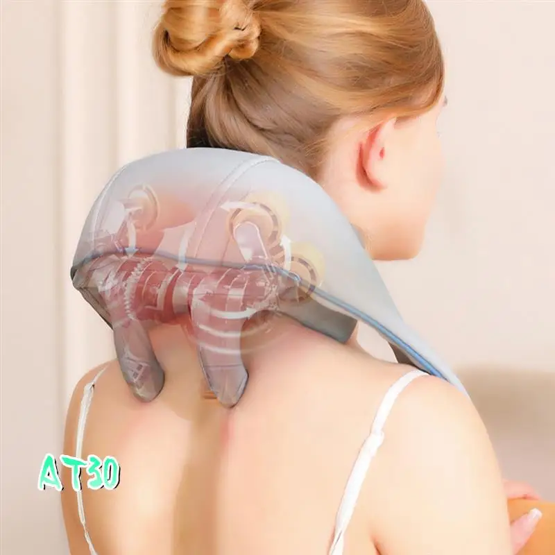 6D Kneading Massage Electric Massager Neck For Pain Relief Shoulder Pillow Cervical Back Muscle Relaxing Shawl-AT30