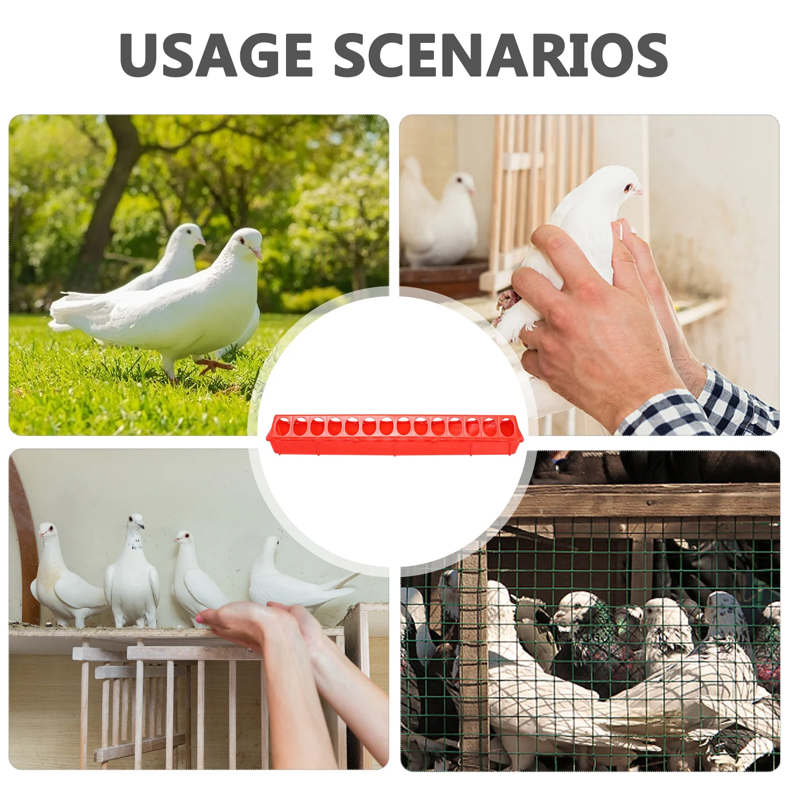 

2 pcs Plastic Poultry Feeding Troughs Chicken Food Feeder Anti-Spatter Design Durable Feed Containers For Chicken Duck Bird Cage