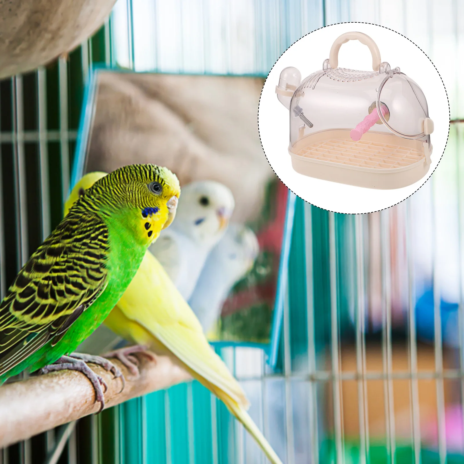

Portable Transparent Parrot Travel Cage Bird Carrier Spacious Secure Locking System Easy Clean Removable Tray For Small Birds