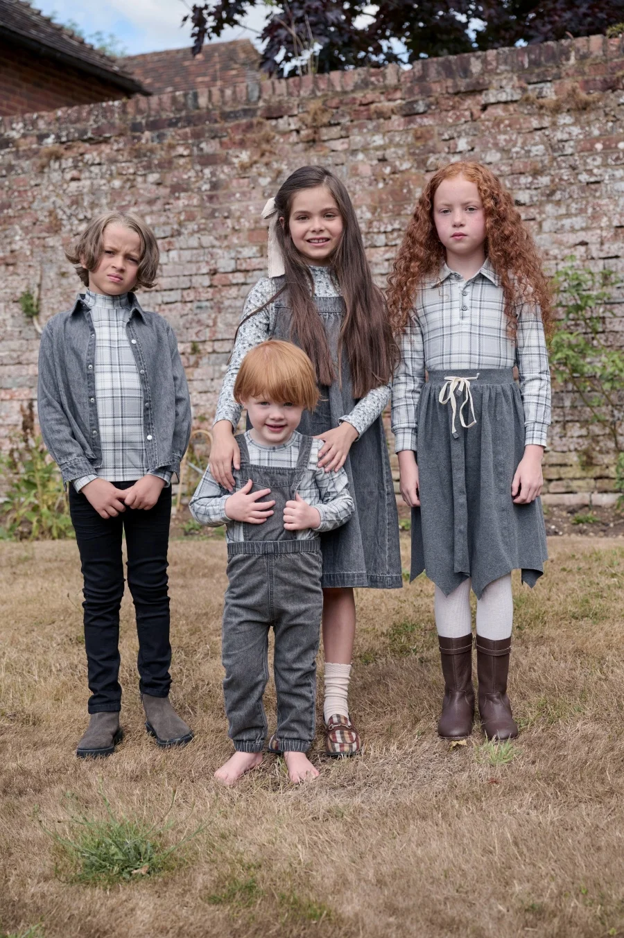 AS AW25 Grey denim collection + jersey ribbing family matching clothes boys girls clothing