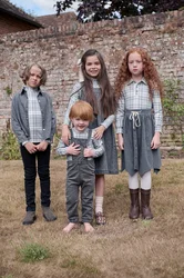 Clearance sale AS AW25 Grey denim collection + jersey ribbing family matching clothes boys girls clothing