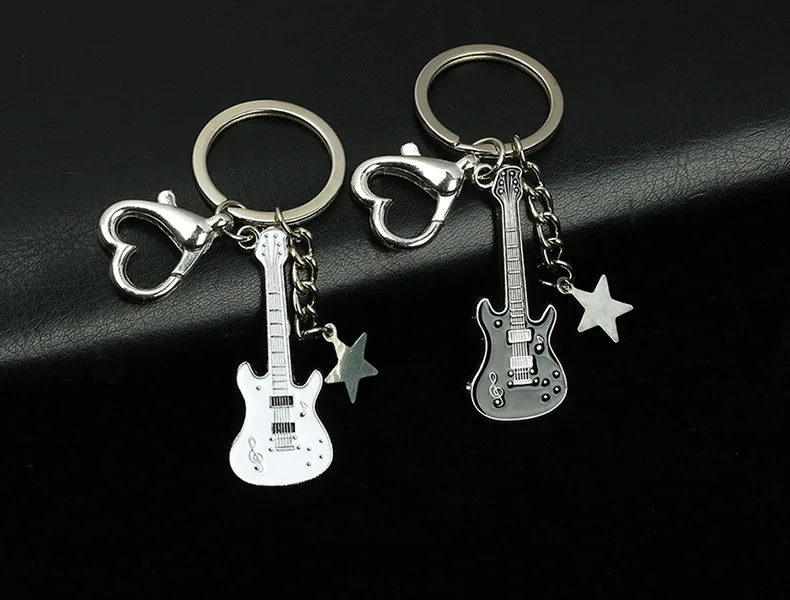 Creative Musical Instrument Pendant Event Gift Bag Pendant Metal Lacquered Guitar Keychain