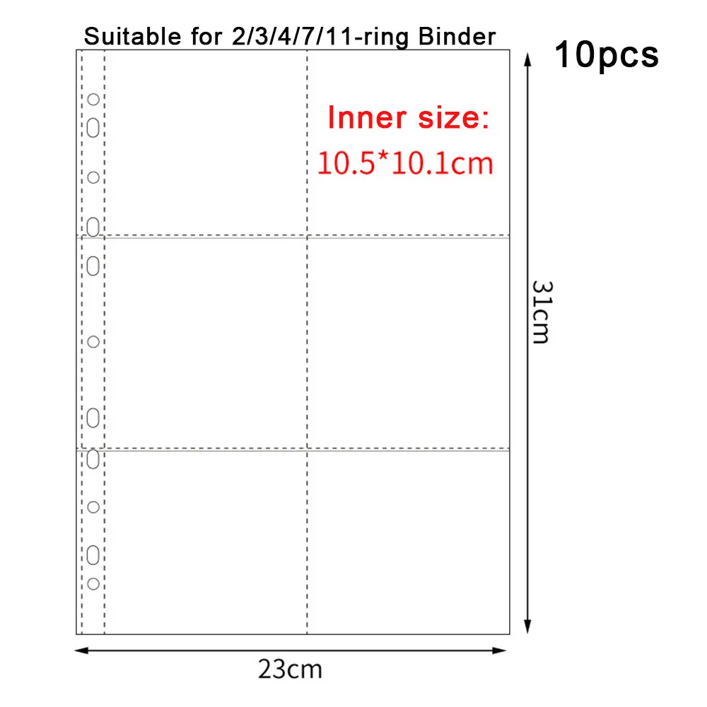 A4 klar 10 pcs Fotoalbum Nachfüll seiten Akten schutz 4/11 Löcher 6 × 4 8 × 10 4/11 Ringbuch Fotokarten Postkarten karte Notizbuch