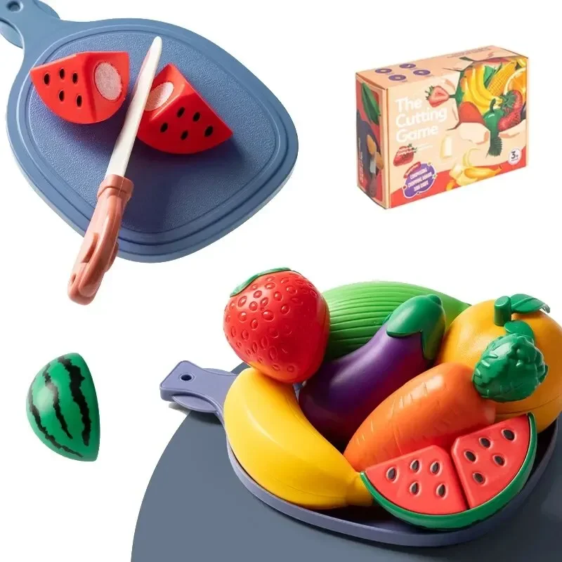 Children Pretend Play Cooking Simulation Food Fruit Vegetable Kitchen Toys Montessori Educational Interactive For Girls