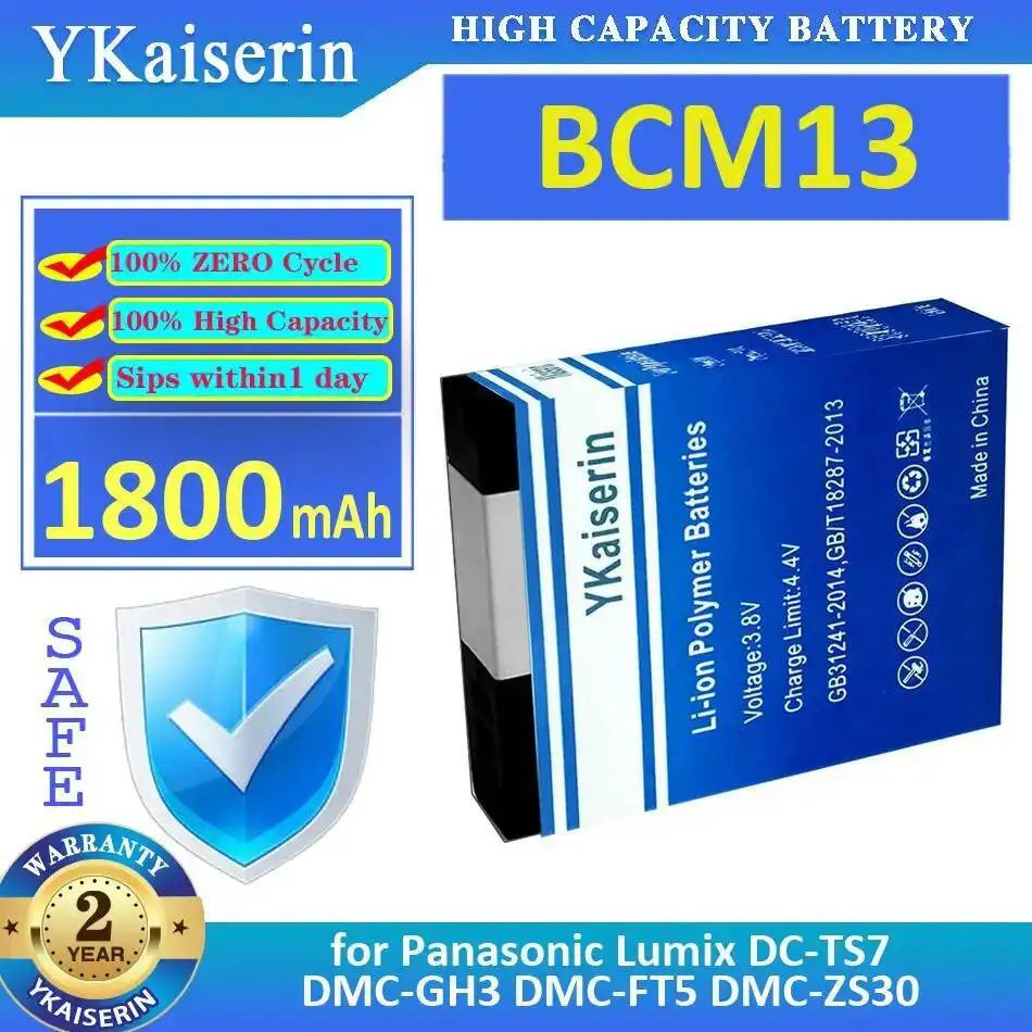 

BCM13 аккумулятор для камеры 1800 мАч для Panasonic Lumix DC-TS7 Dmc-GH3 Dmc-FT5 Dmc-ZS30 легкий вес