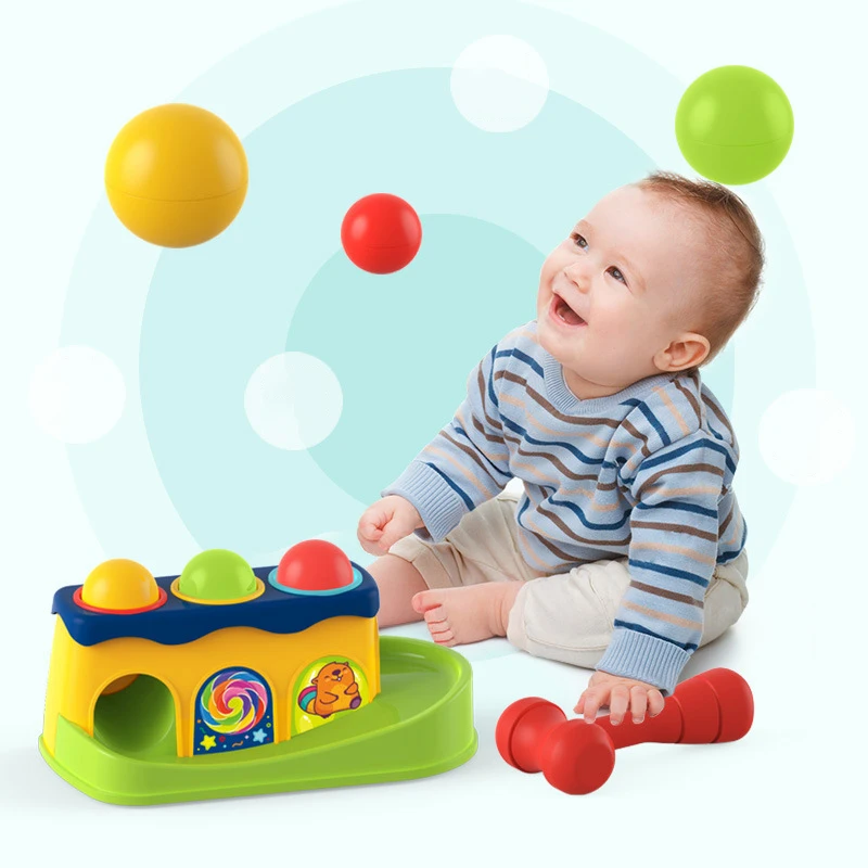 

New Creative Fun Children Knocking Toys Baby Early Learning Knock Knock Cognitive Toys Funny Baby Gopher Track Rolling Ball Gift