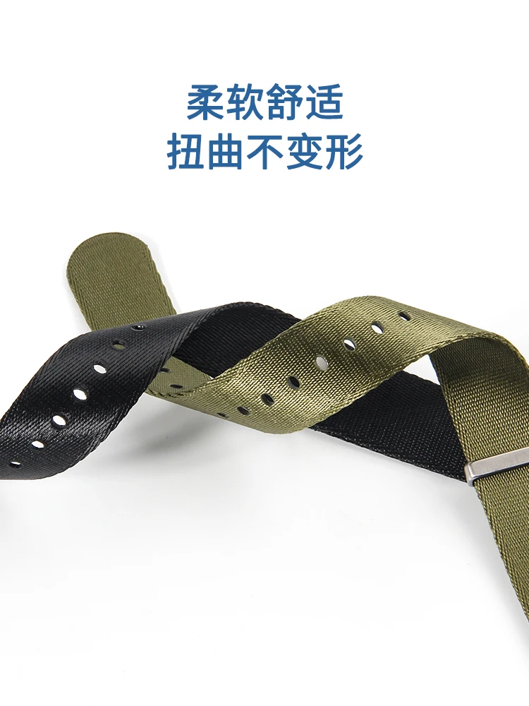 Nylon Canvas Watch Strap for Omega Seahorse Rudder Hamilton Comas Soft Comfortable Waterproof Sweat-Proof Watchband 22mm