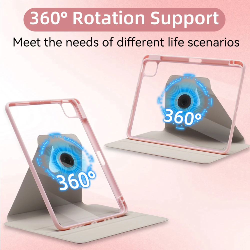 Dla obudowy iPad 10th Gen 360 ° pokrowiec obrotowy dla Air4 Air5 10.9in 7th/8th/9th 10,2in Pro11 Pro12.9 iPad 5th/6th 9.7in Mini 6