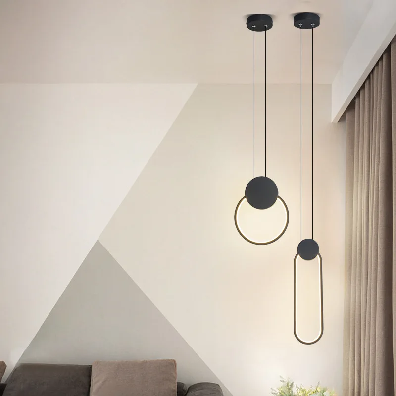 

Modern LED pendant lights minimalist restaurant/living room/bedside pendant lamp background wall long line hang lamp WJ11