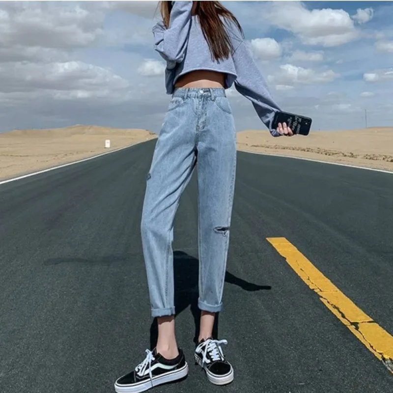 Straight Leg Jeans Women 2023 Female Clothing Women's Pants Y2k Jeans Woman High Waist Vintage Clothes Denim Korean Fashion Blue