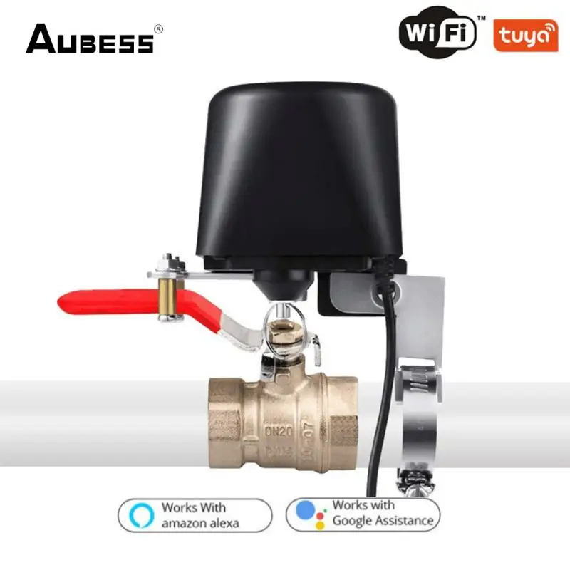 Aubess Tuya WiFi Valve Smart Water/Gas Valve Smart Home Automation Voice Control Work With Alexa Google Home Smart Life