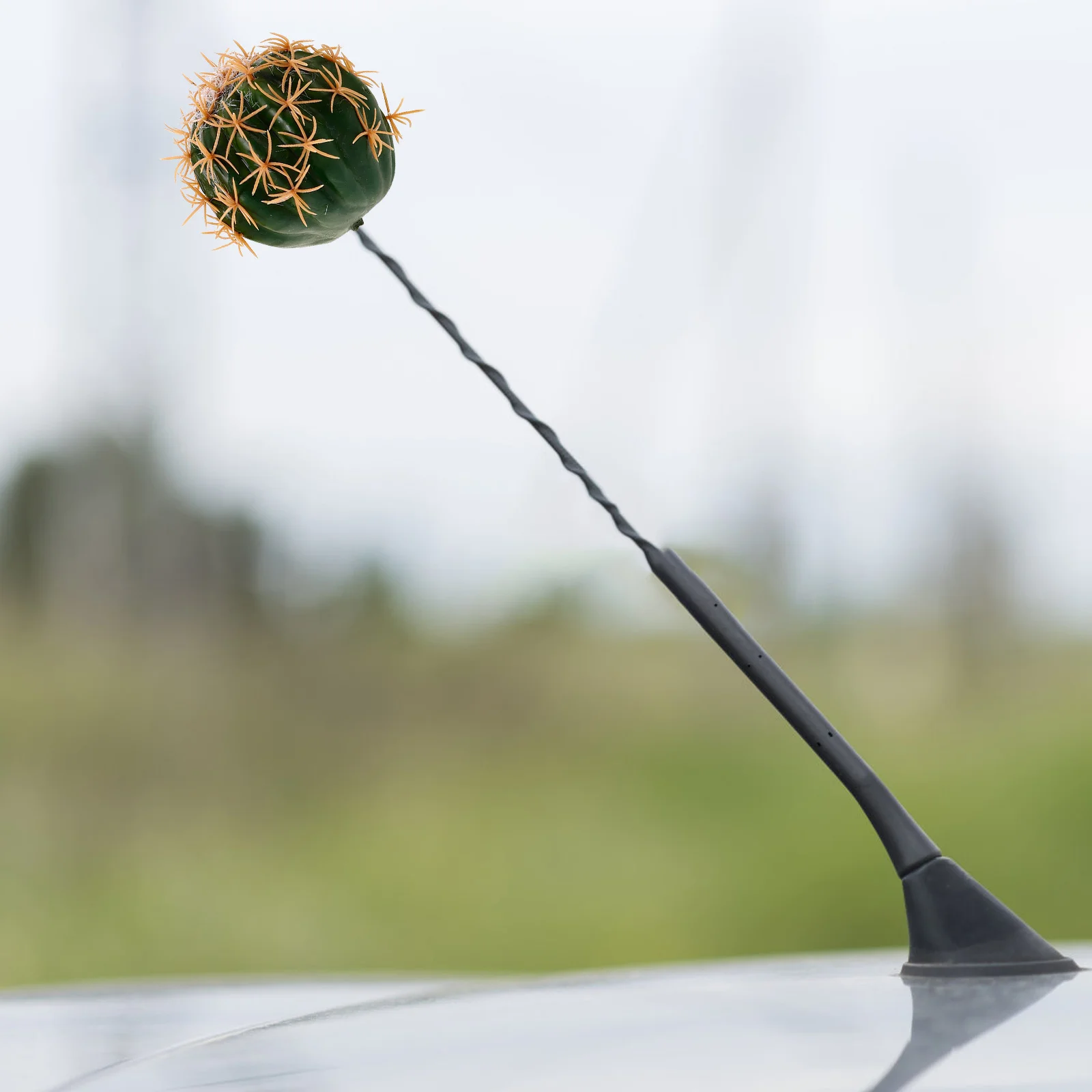 

2Pcs Car Antenna Topper Auto Mirror Dangler Pineapple Shape Durable Waterproof PU Material Exterior Decoration for Car