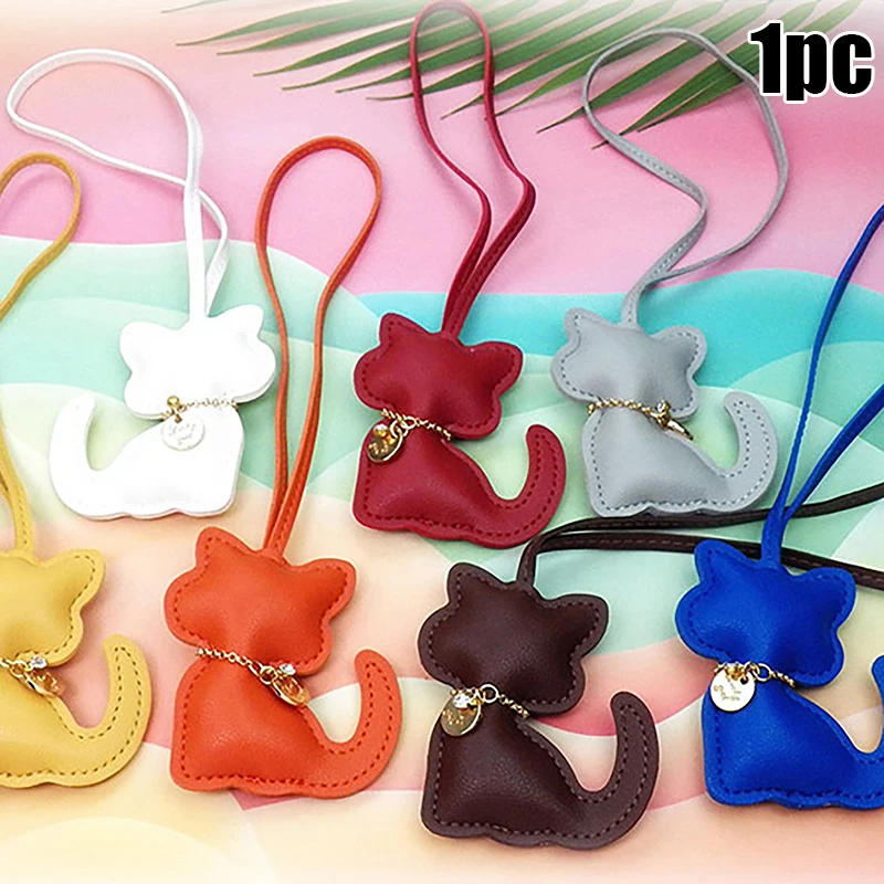 1PCS Classic Cute Cat Bag Pendant Key Chain Creative Car Key Chain Fashion PU Leather Dachshund Key Ring Accessories